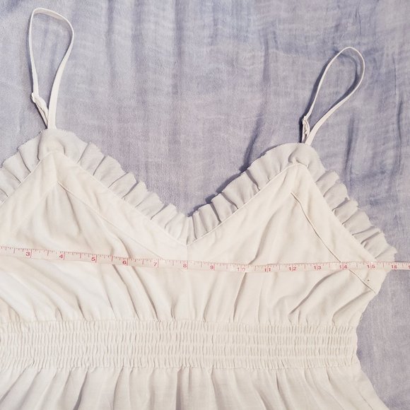 Like New! White Cotton Blend Eyelet Dress - Size Medium - Picture 8 of 9
